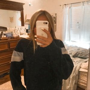 Brandy Melville Navy Sweatshirt with Stripes!